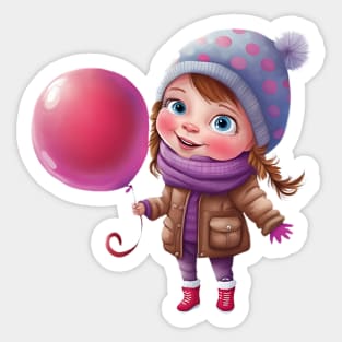 Little happy girl Sticker